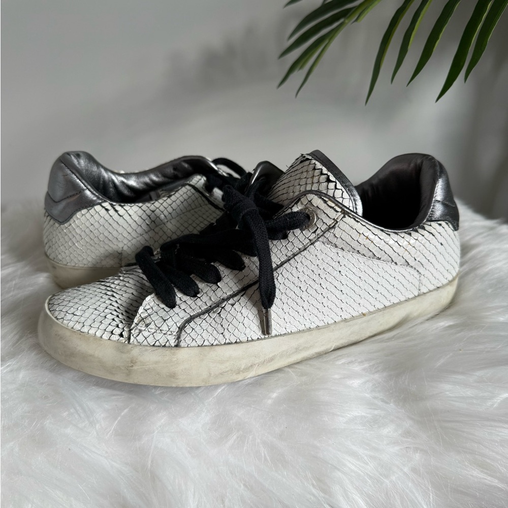 Zadig & Voltaire Textured White and Black Sneakers